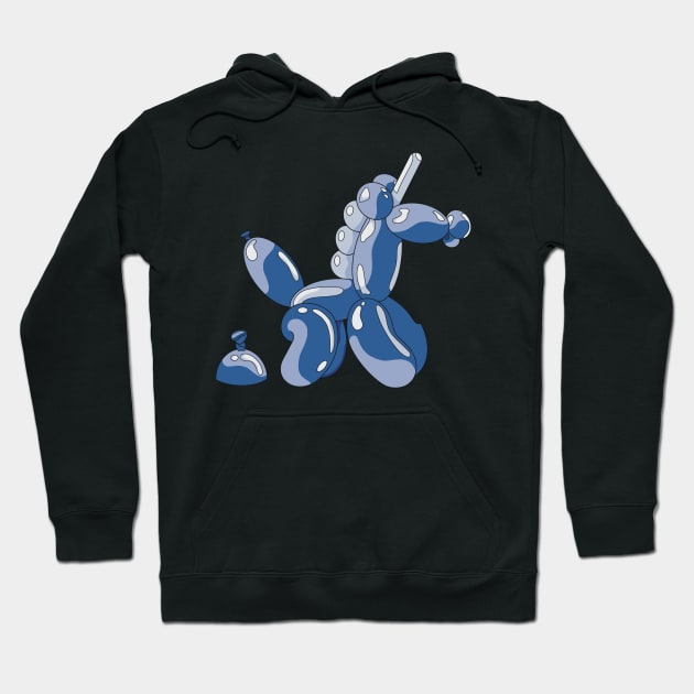 Bright blue balloon unicorn making a balloon unicorn poop... Hoodie by Fruit Tee